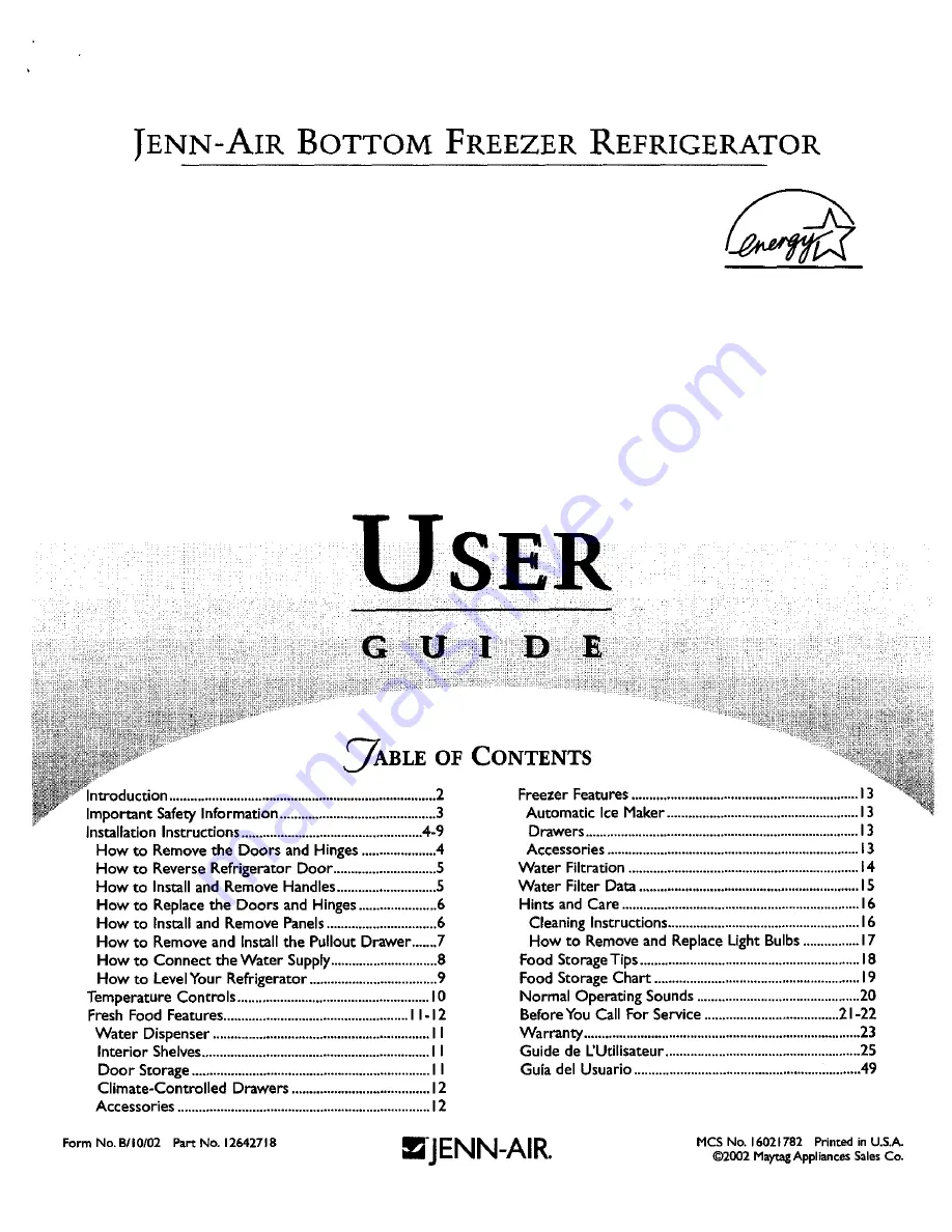 Jenn-Air 12642718 User Manual Download Page 1