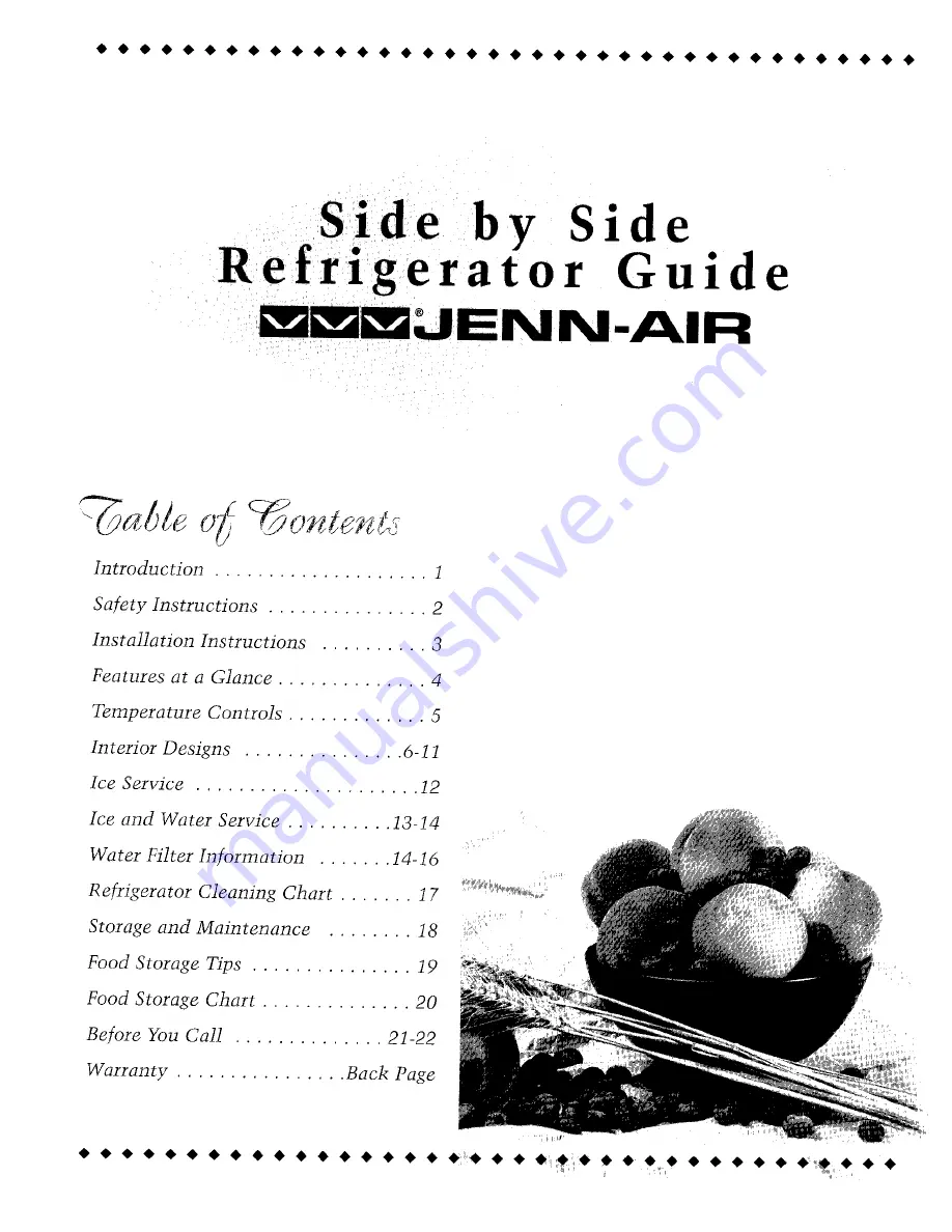 Jenn-Air 2289 Guide Manual Download Page 1