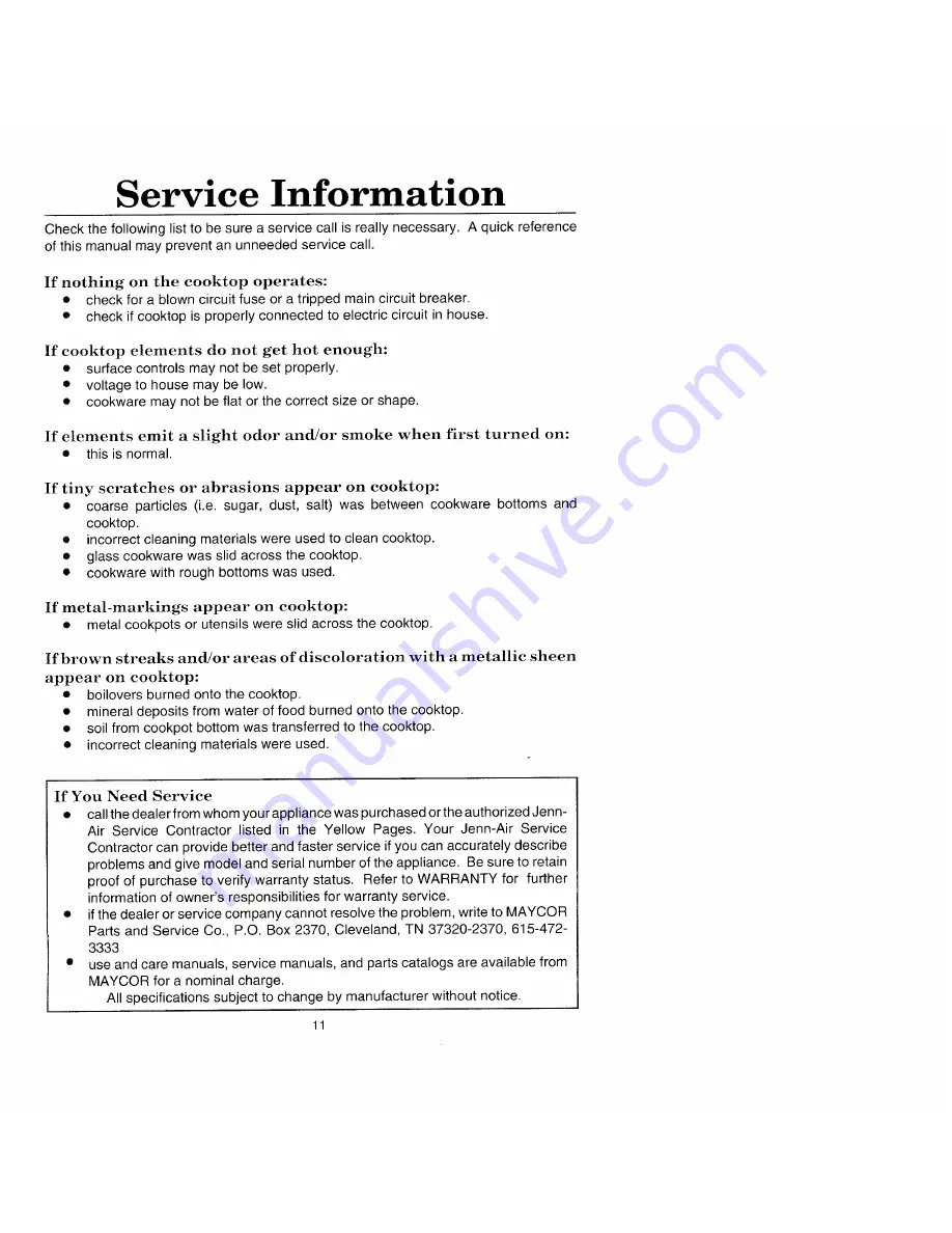 Jenn-Air CCR467 Series Use And Care Manual Download Page 10