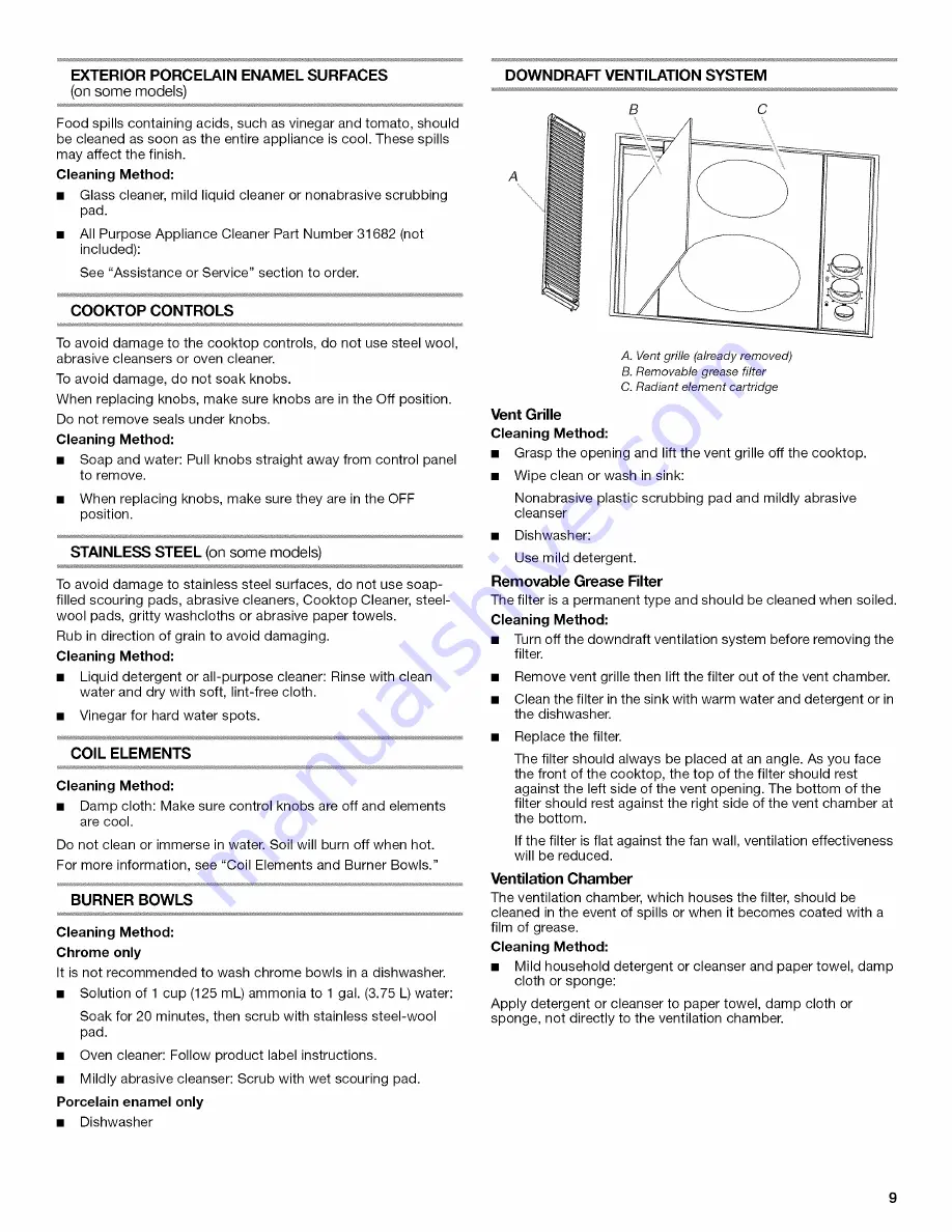 Jenn-Air CVEX4370B19 Use & Care Manual Download Page 9