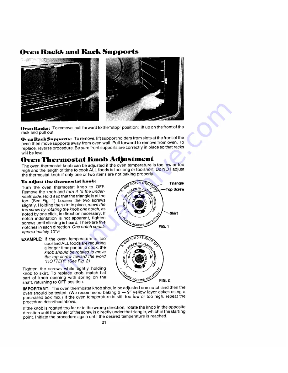 Jenn-Air ELS W105 Use & Care Manual Download Page 21