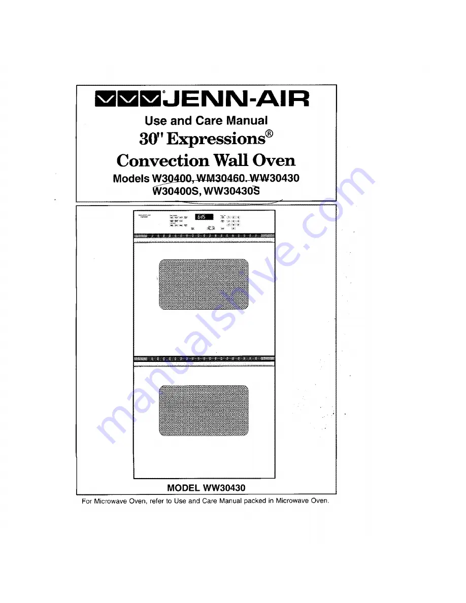 Jenn-Air EXPRESSIONS WW30430S Use And Care Manual Download Page 1