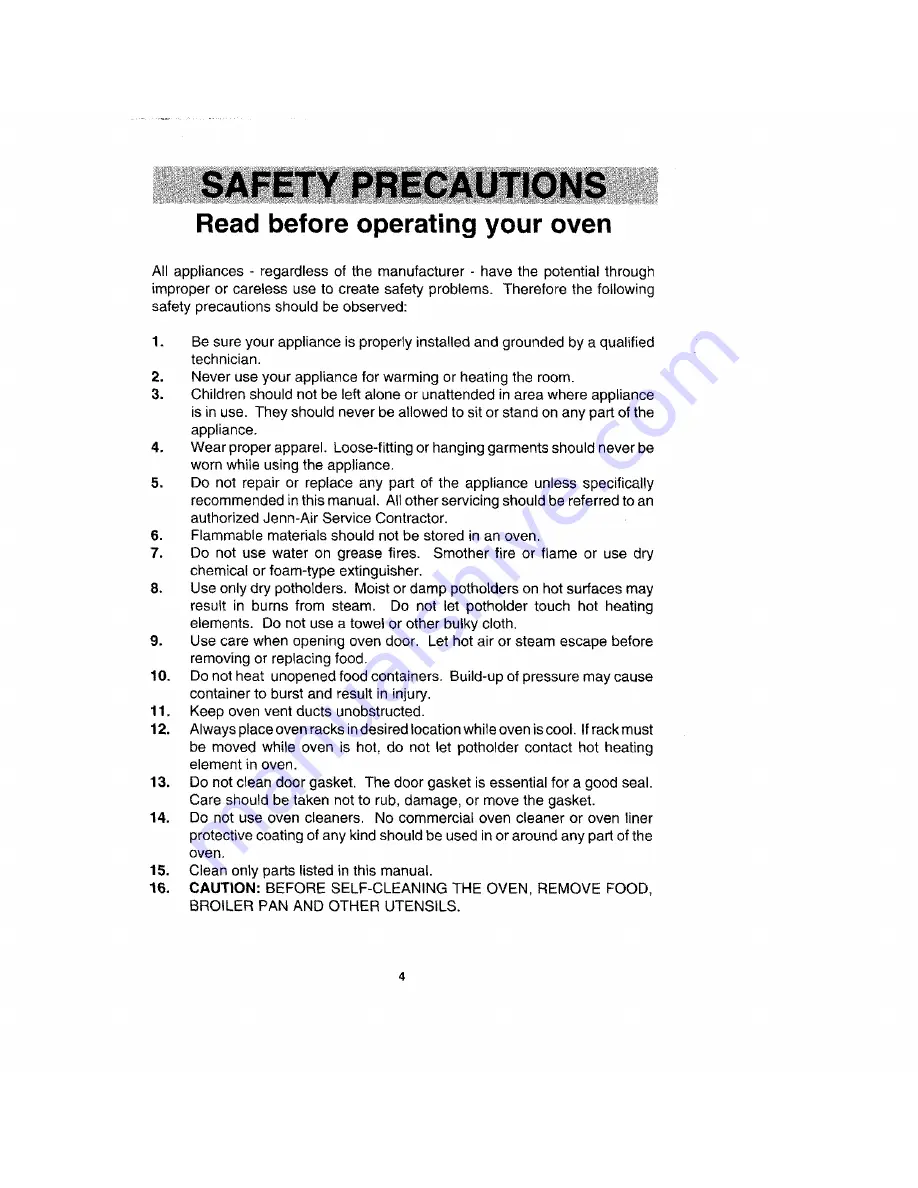 Jenn-Air EXPRESSIONS WW30430S Use And Care Manual Download Page 5