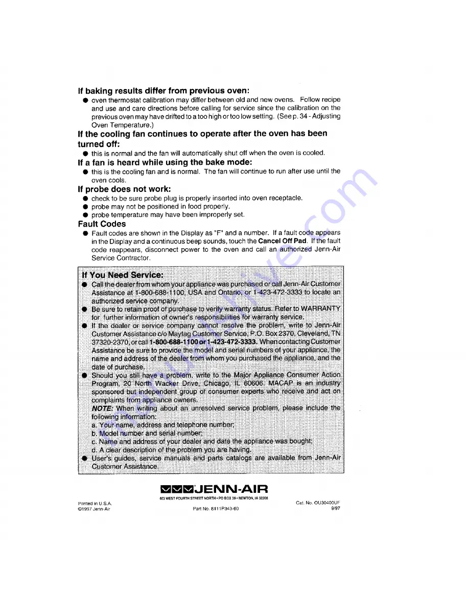 Jenn-Air EXPRESSIONS WW30430S Use And Care Manual Download Page 36