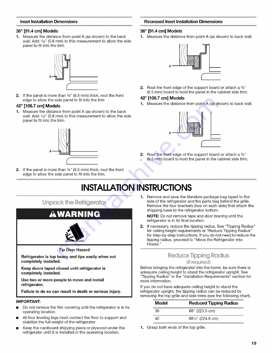 Jenn-Air JB36CXFXLB Installation Instructions Manual Download Page 19