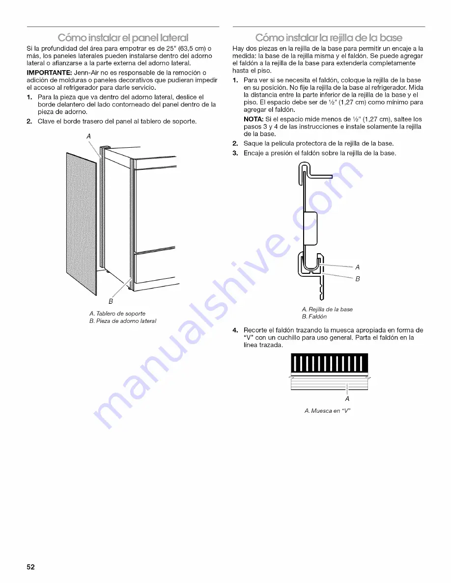 Jenn-Air JB36CXFXLB Installation Instructions Manual Download Page 52