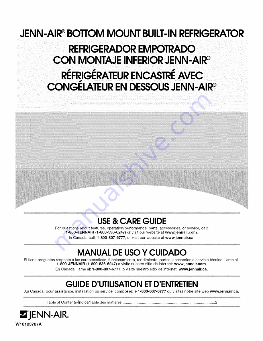 Jenn-Air JB36PPFXRB00 Use & Care Manual Download Page 1