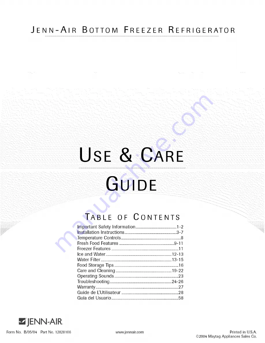 Jenn-Air JBL2086HES Use & Care Manual Download Page 1