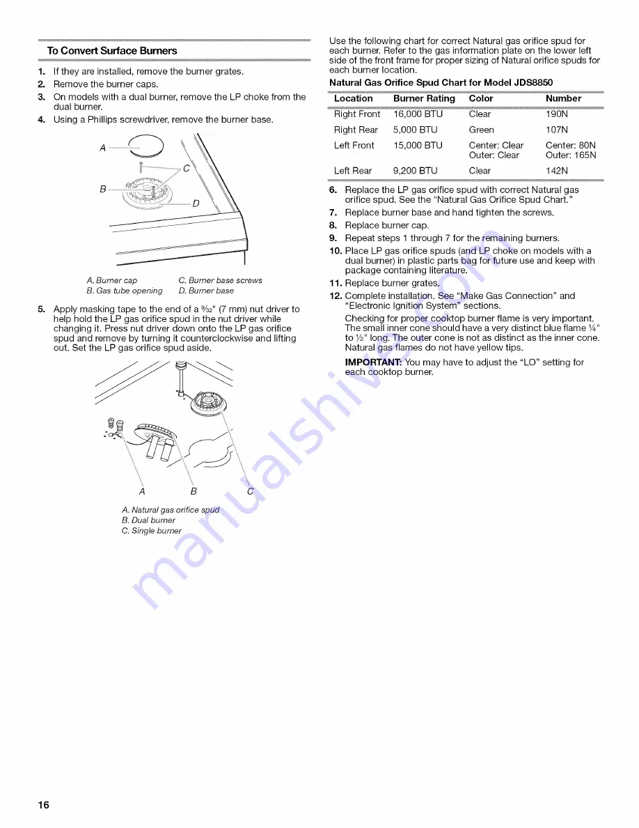 Jenn-Air JDS8850CDB01 Installation Instructions Manual Download Page 16