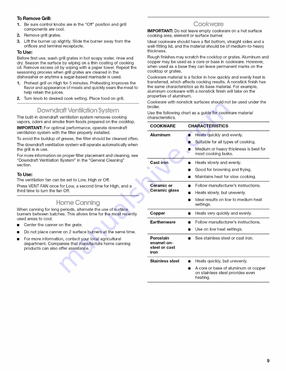 Jenn-Air JDS9860CDB Use & Care Manual Download Page 9