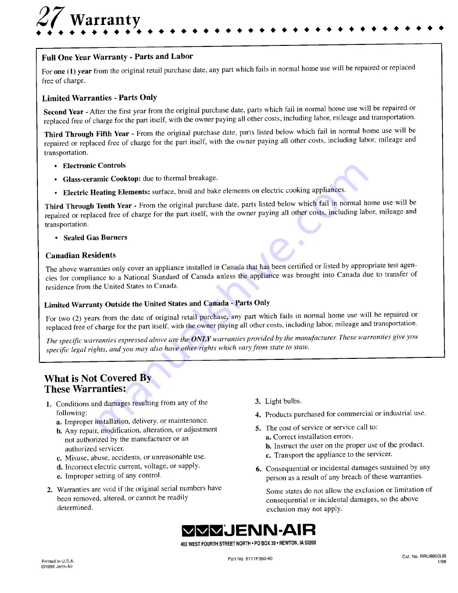 Jenn-Air JER8650 Manual Download Page 28