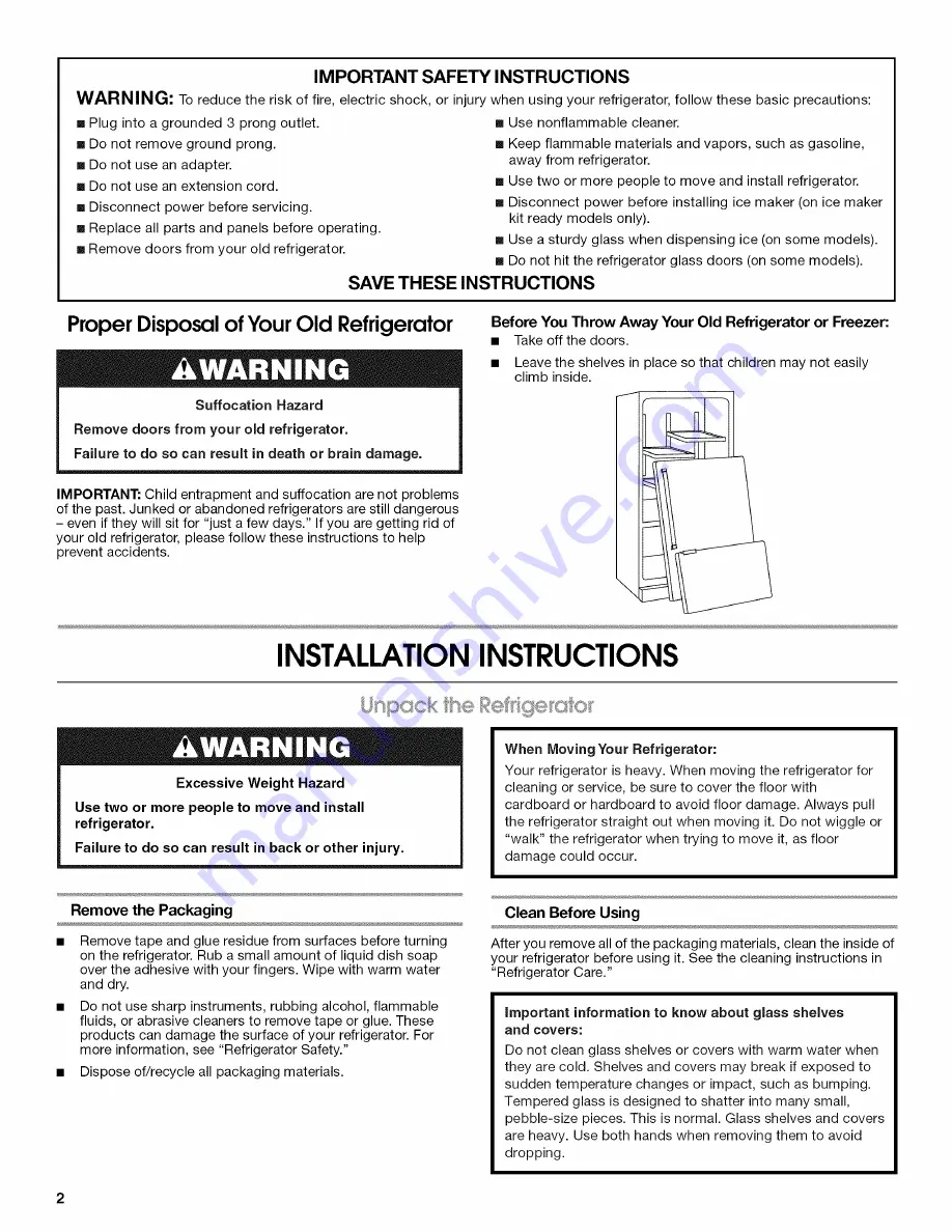 Jenn-Air JFC2089WEM1 User Instructions Download Page 2