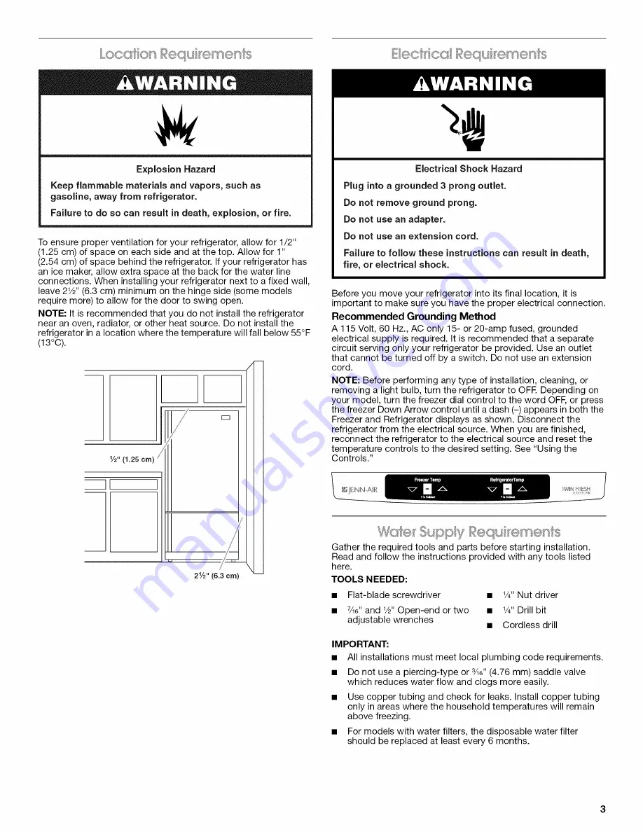 Jenn-Air JFC2089WEM1 User Instructions Download Page 3