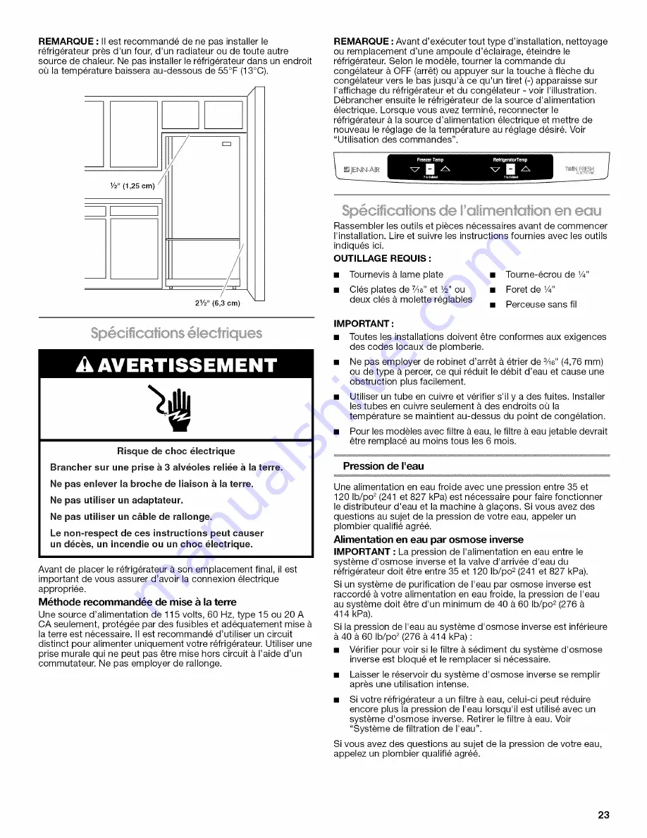 Jenn-Air JFC2089WEM1 User Instructions Download Page 23