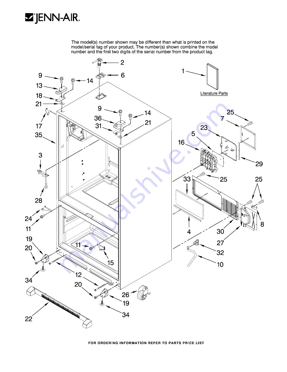 Jenn-Air JFI2589AEP10 Parts List Download Page 1