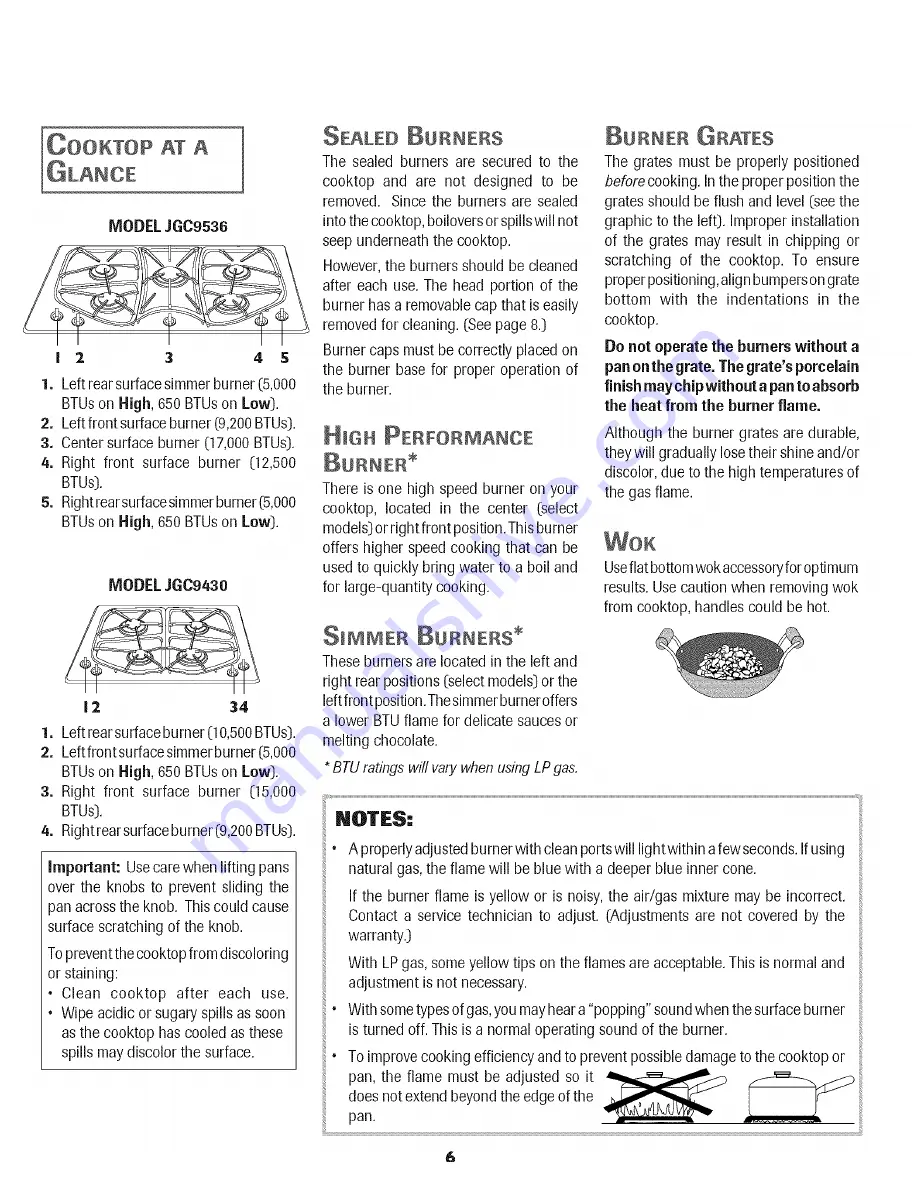 Jenn-Air JGC9536BDS User Manual Download Page 7