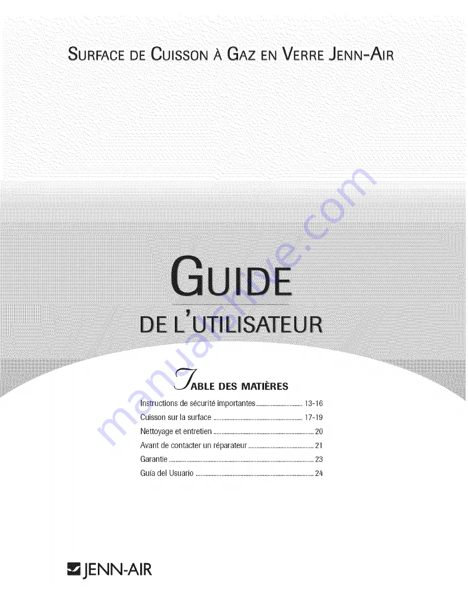 Jenn-Air JGC9536BDS User Manual Download Page 13