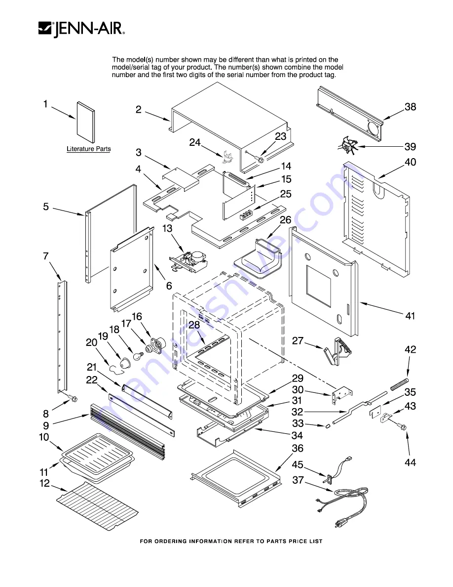 Jenn-Air JGW8130DDB12 Parts List Download Page 1