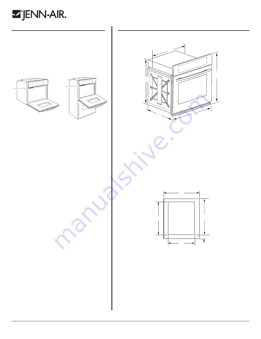 Jenn-Air JJW2327W Product Dimensions Download Page 1