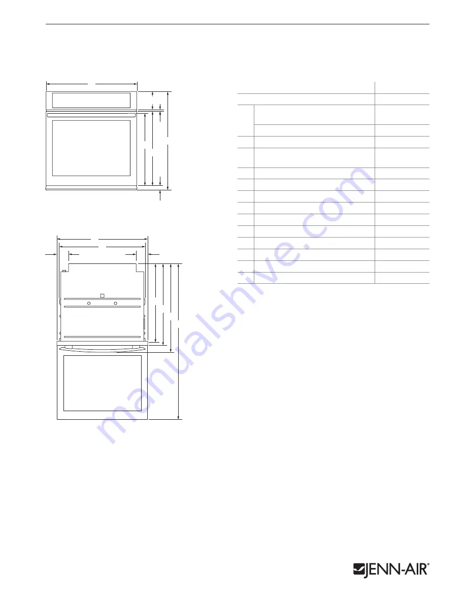 Jenn-Air JJW2427D Dimension Manual Download Page 1