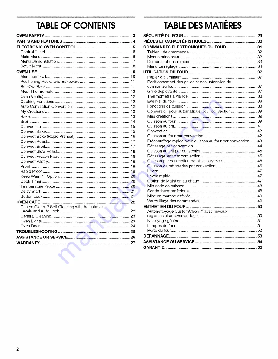 Jenn-Air JJW2427WW00 Use & Care Manual Download Page 2