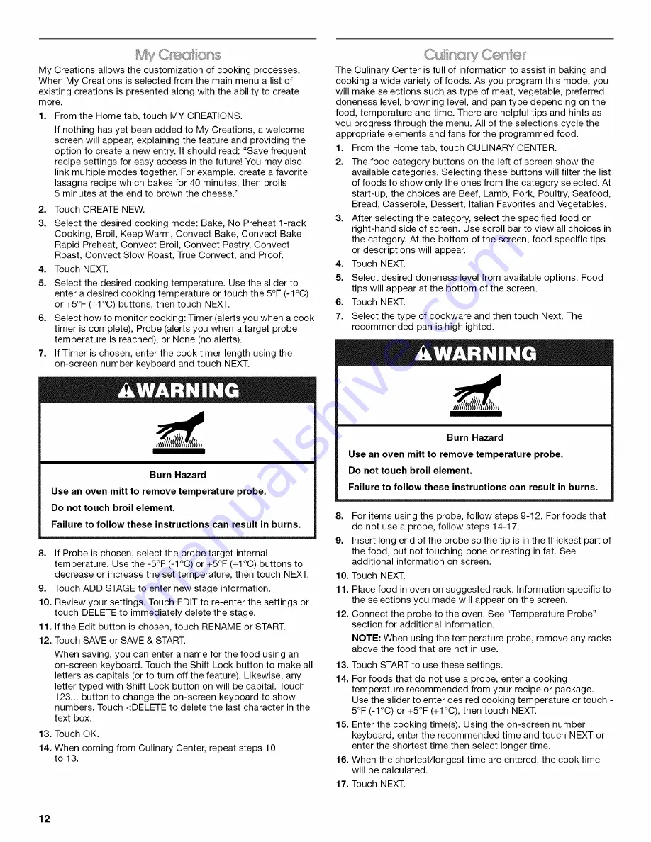 Jenn-Air JJW3830WB00 Use & Care Manual Download Page 12