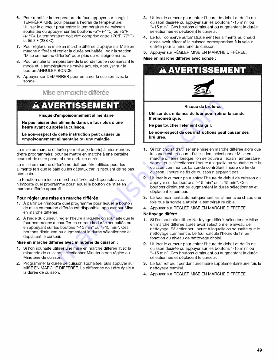 Jenn-Air JJW3830WB00 Use & Care Manual Download Page 49