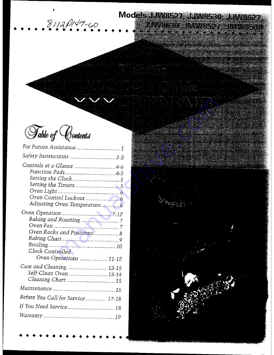 Jenn-Air JJW8 Manual Download Page 1