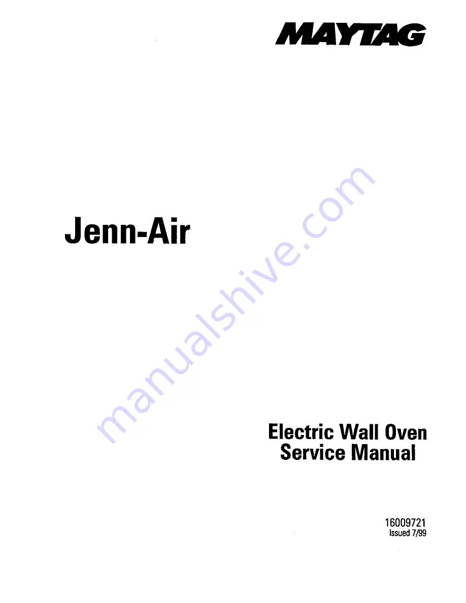 Jenn-Air JJW8630 Service Manual Download Page 1