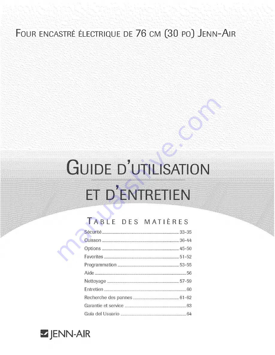 Jenn-Air JJW9530DDR Use & Care Manual Download Page 33