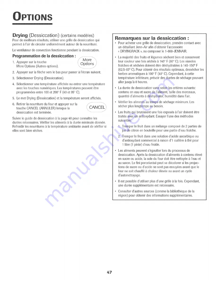 Jenn-Air JJW9530DDR Use & Care Manual Download Page 48