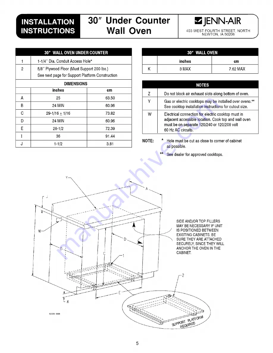 Jenn-Air JJW9630DDW Installation Instructions Manual Download Page 5