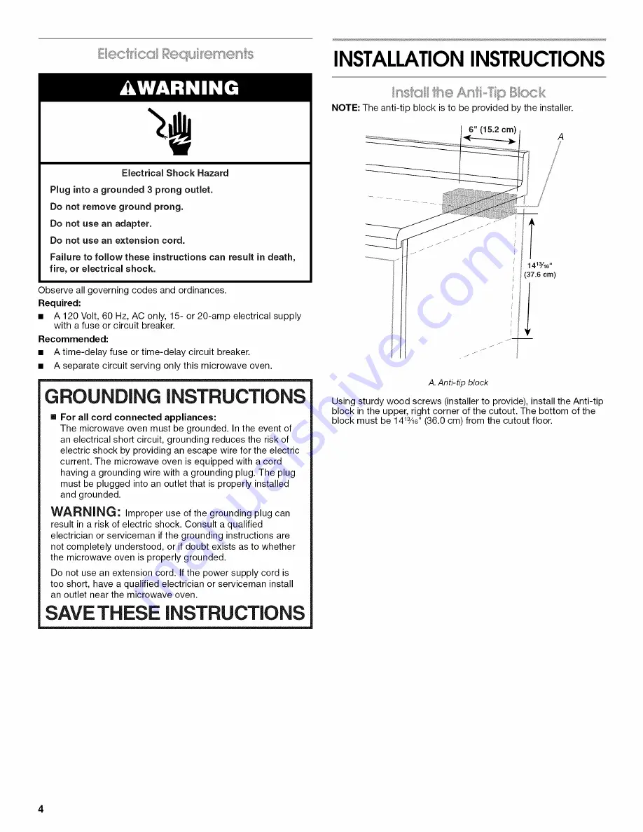 Jenn-Air JMD2124WS0 Installation Instructions Manual Download Page 4