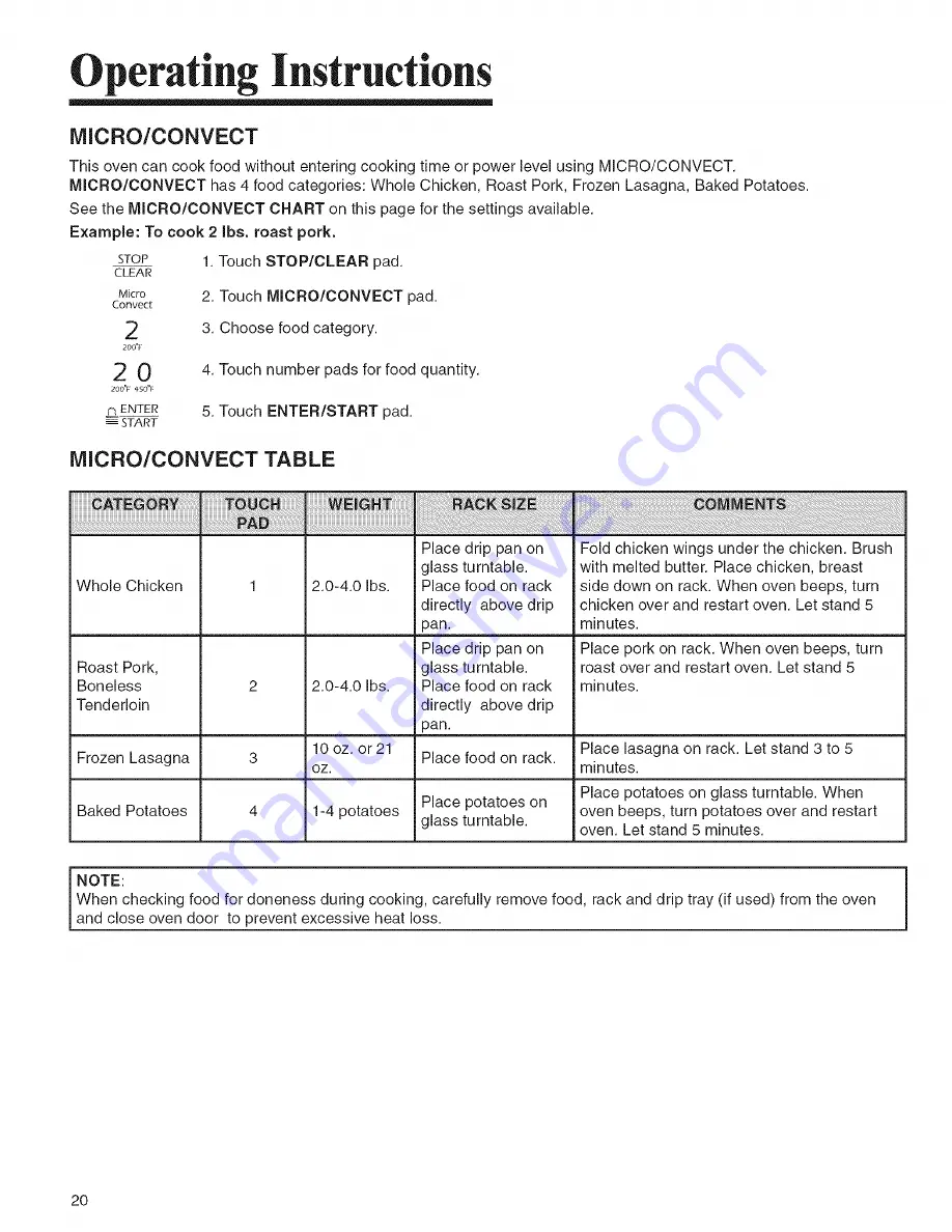 Jenn-Air JMV8166BA Use & Care Manual Download Page 20