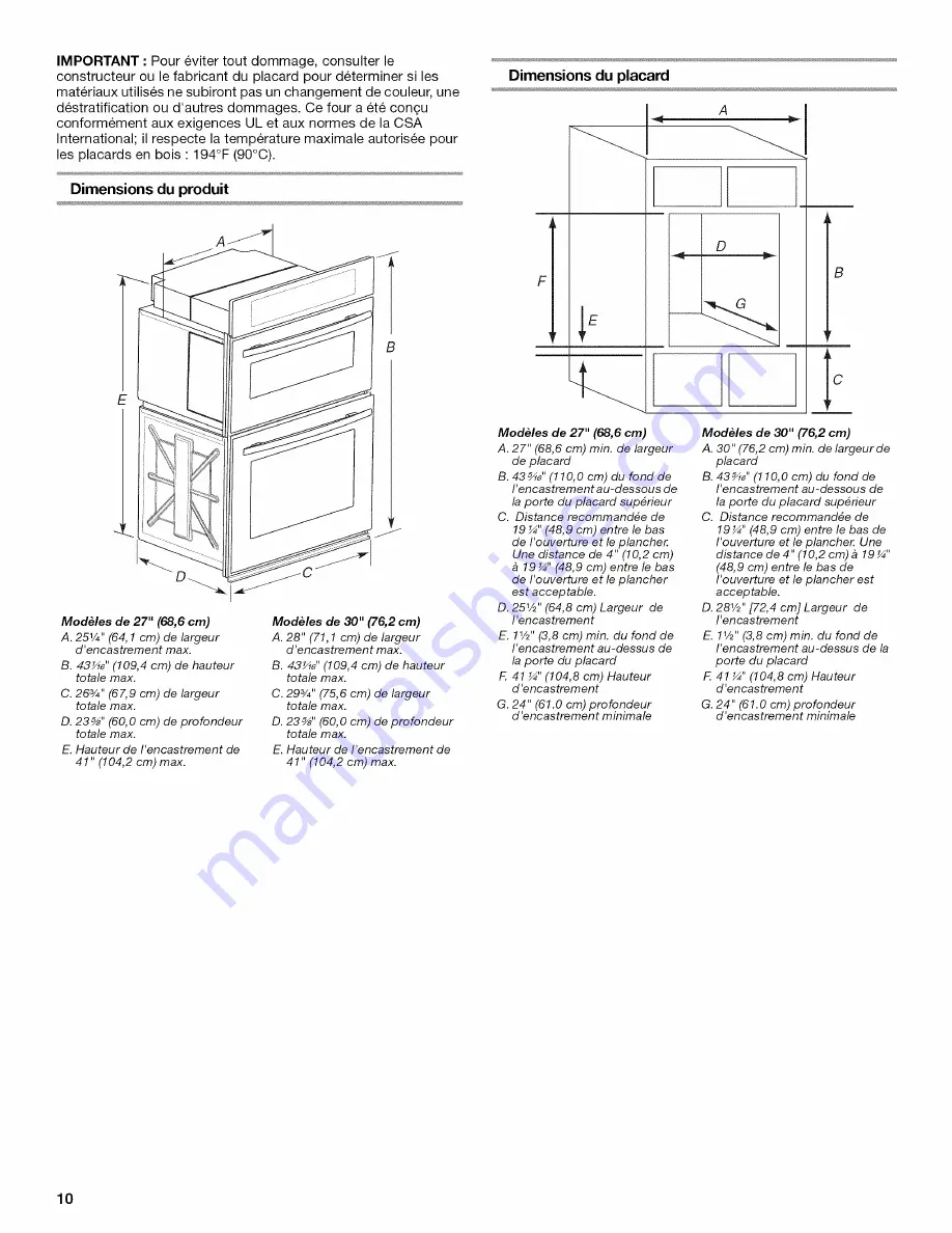 Jenn-Air JMW2327WS01 Installation Instructions Manual Download Page 10