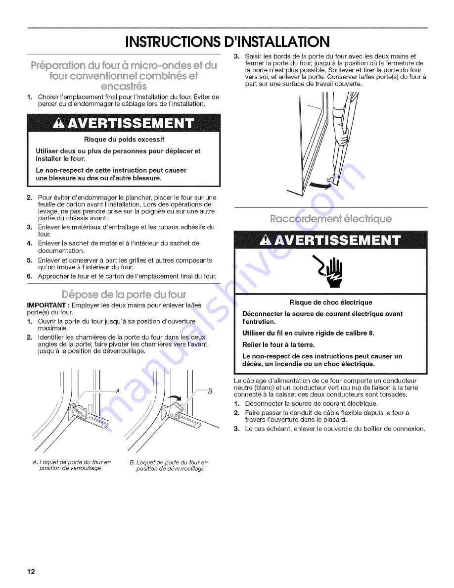 Jenn-Air JMW2327WS01 Installation Instructions Manual Download Page 12