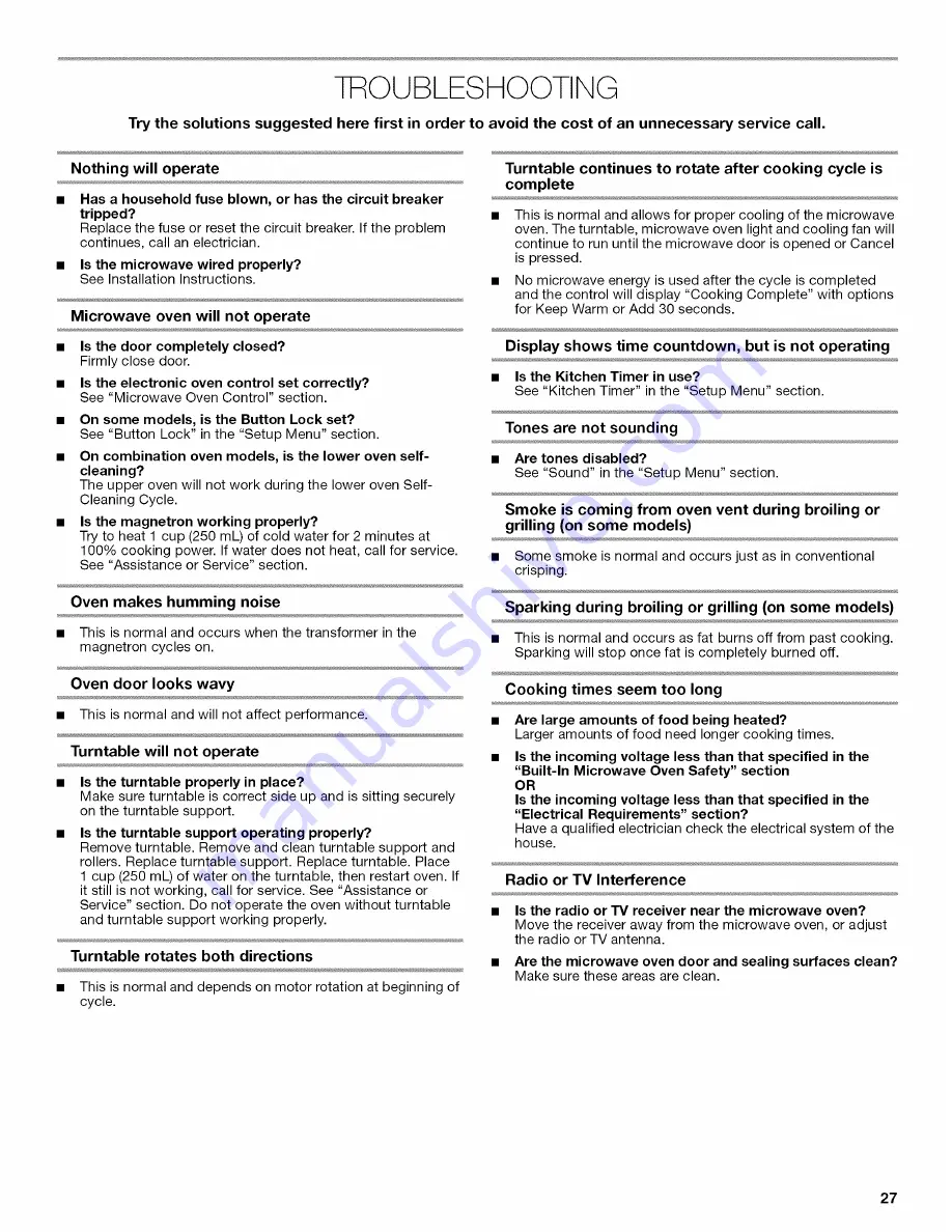 Jenn-Air JMW2330 Use & Care Manual Download Page 27