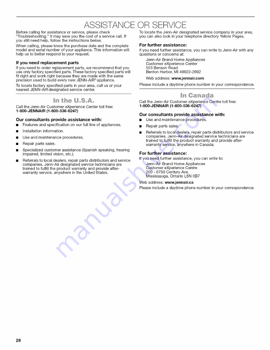 Jenn-Air JMW2330 Use & Care Manual Download Page 28