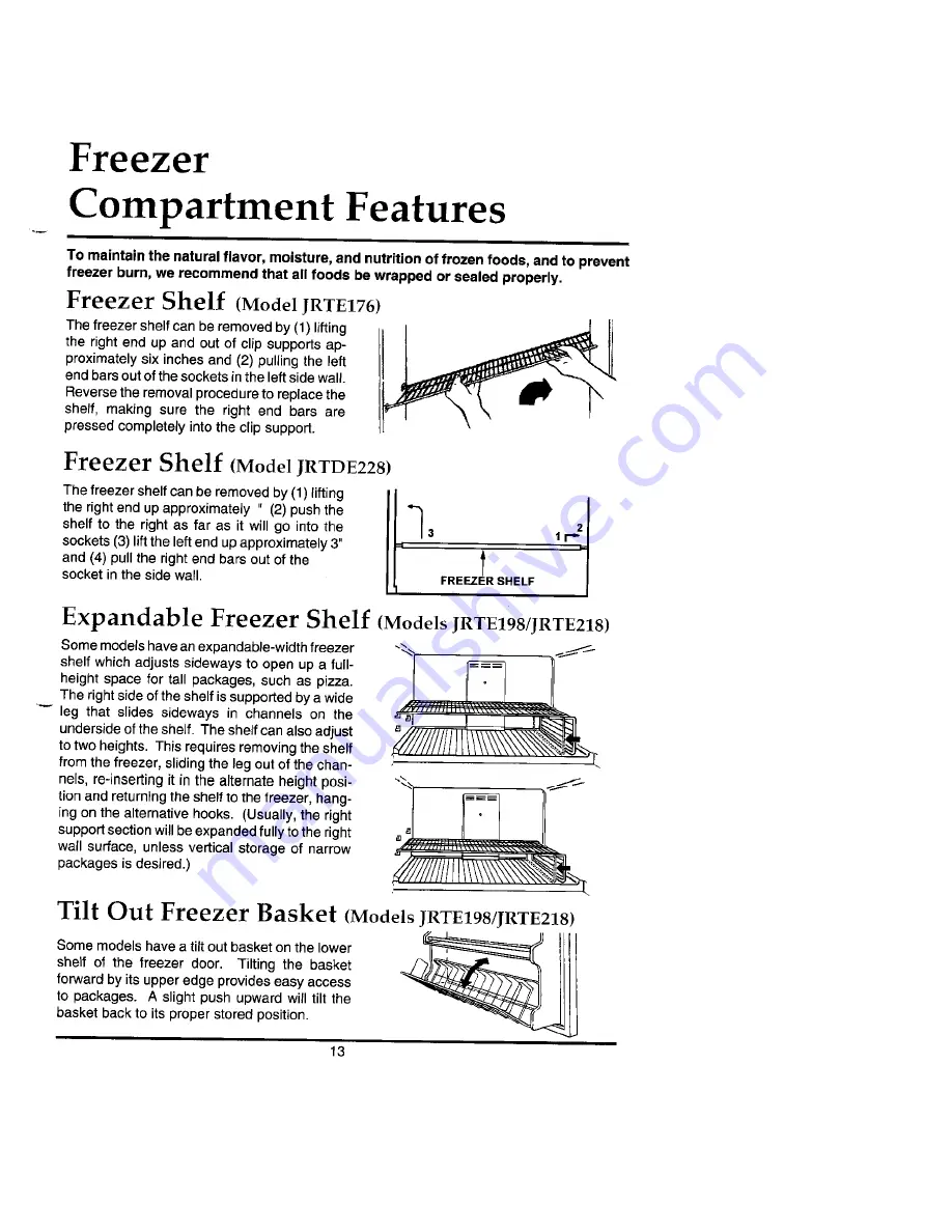 Jenn-Air JRTDE22 Use And Care Manual Download Page 13