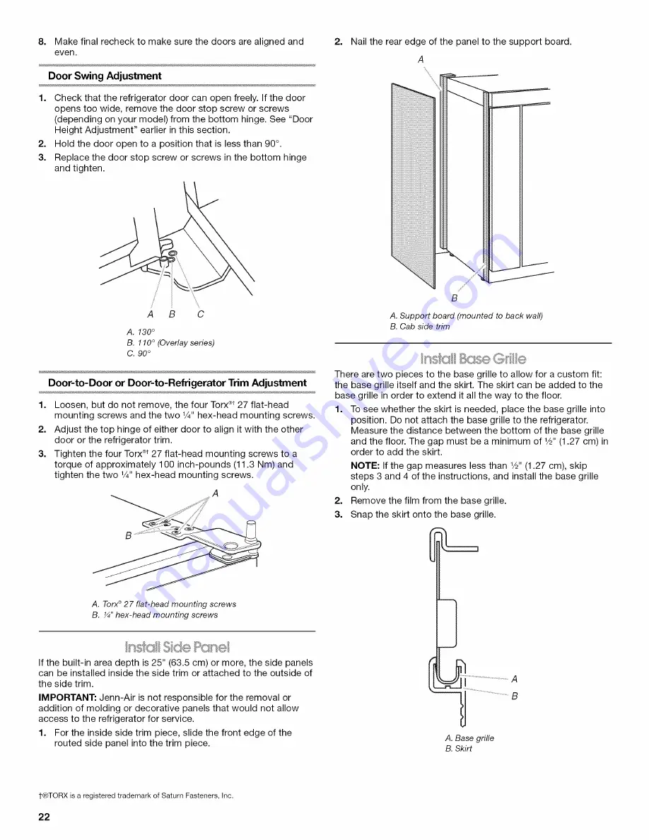 Jenn-Air JS42CXFXDB Installation Manual Download Page 22