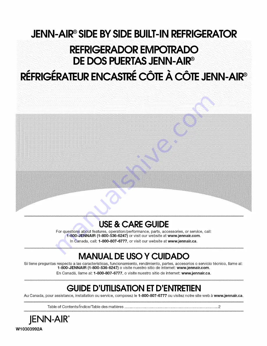 Jenn-Air JS42NXFXDW01 Use & Care Manual Download Page 1