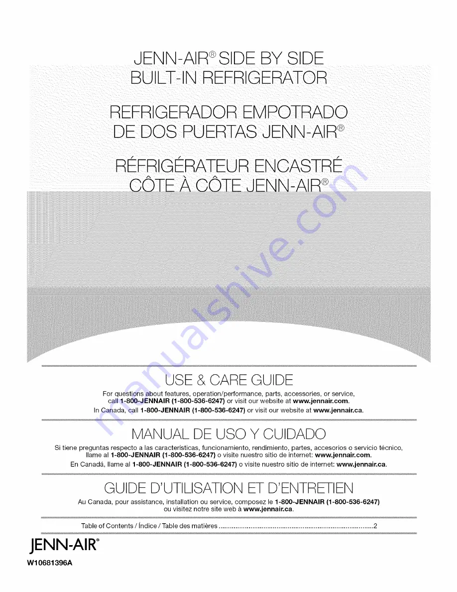 Jenn-Air JS42NXFXDW10 Use & Care Manual Download Page 1