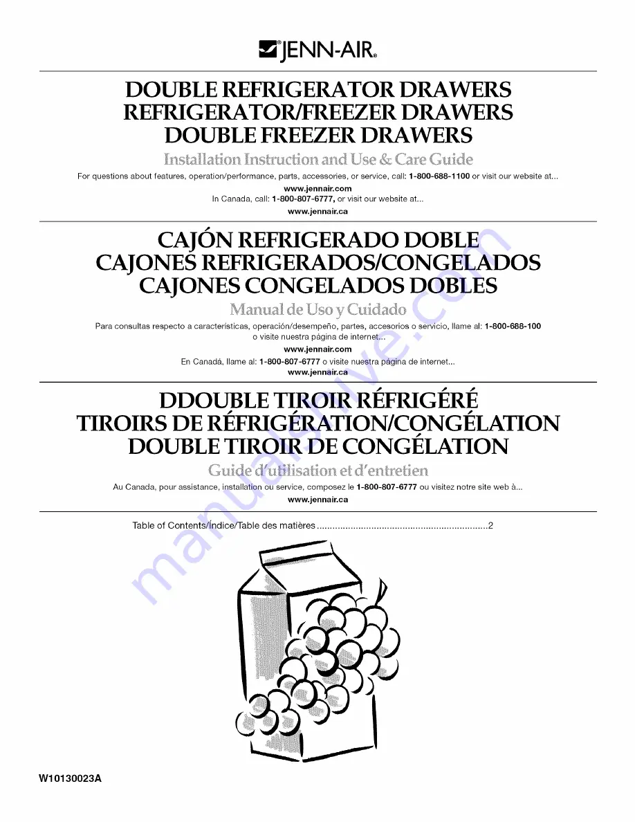 Jenn-Air JUD248RWRS00 Manual Download Page 1