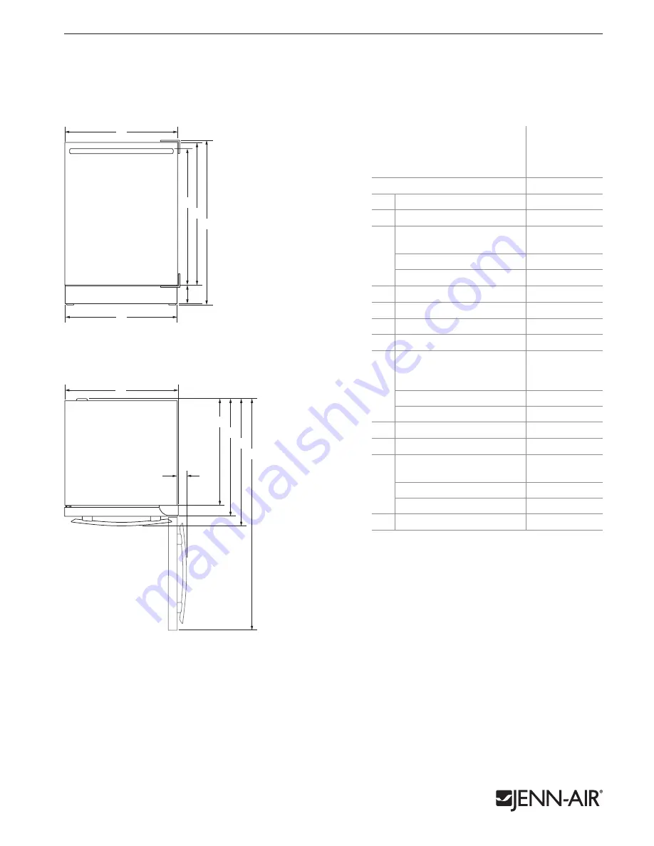 Jenn-Air JUR24FRECX Detailed Planning Dimensions Download Page 1