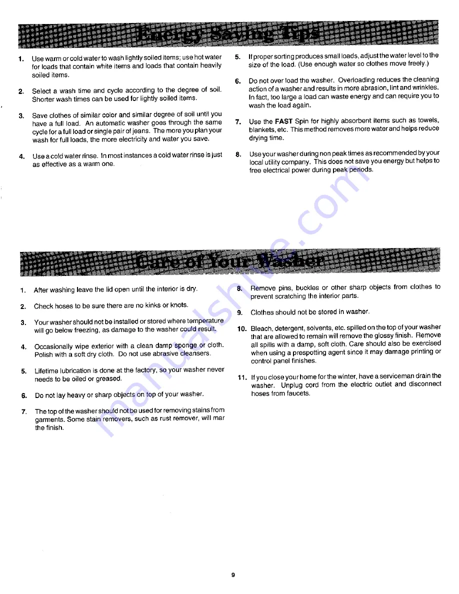 Jenn-Air JW3000 Use And Care Manual Download Page 9