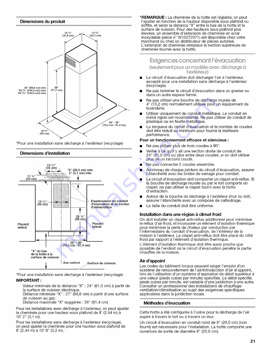 Jenn-Air JXW5036WS Installation Instructions And Use & Care Manual Download Page 21