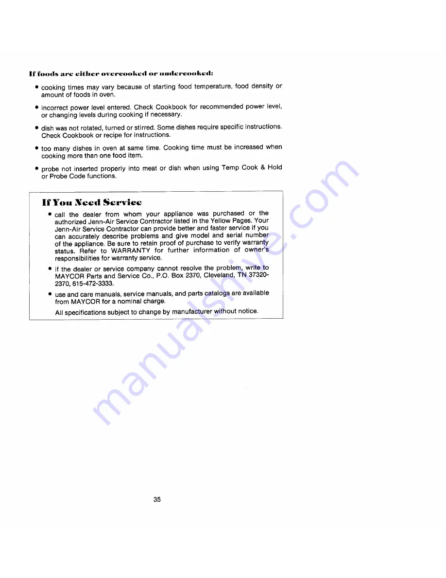 Jenn-Air M418 Use And Care Manual Download Page 32