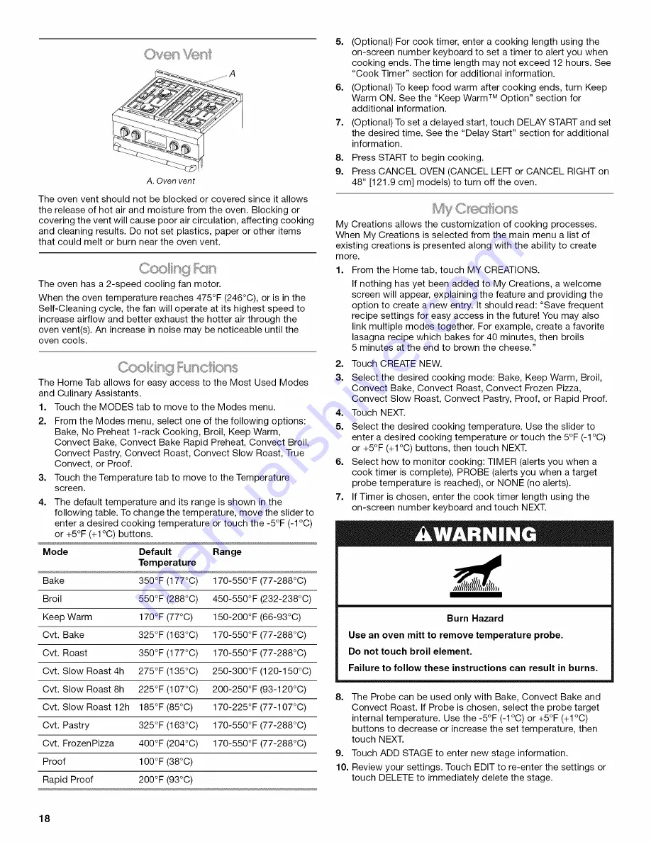 Jenn-Air PRO-STYLE JGRP430 Use & Care Manual Download Page 18