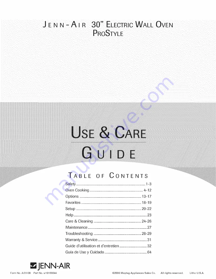 Jenn-Air PRO-STYLE JJW9530DDP29 Use & Care Manual Download Page 1