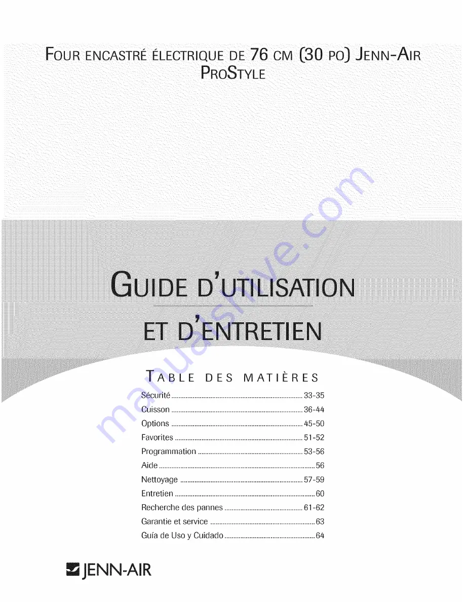 Jenn-Air PRO-STYLE JJW9530DDP29 Скачать руководство пользователя страница 33